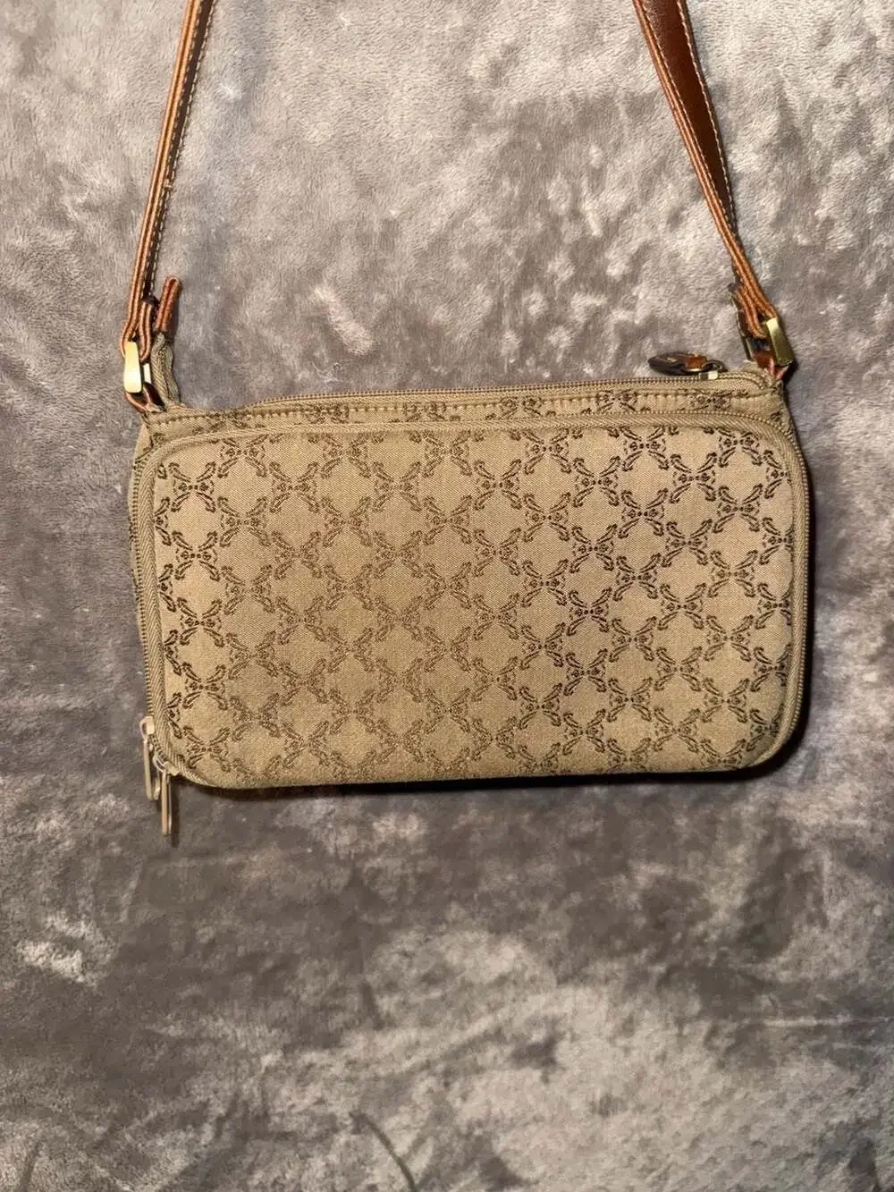 Rosetti Monogram Print Crossbody Bag with Built-in Wallet